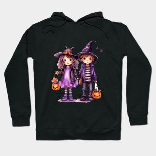 Watercolor Witches: Halloween Delight Hoodie